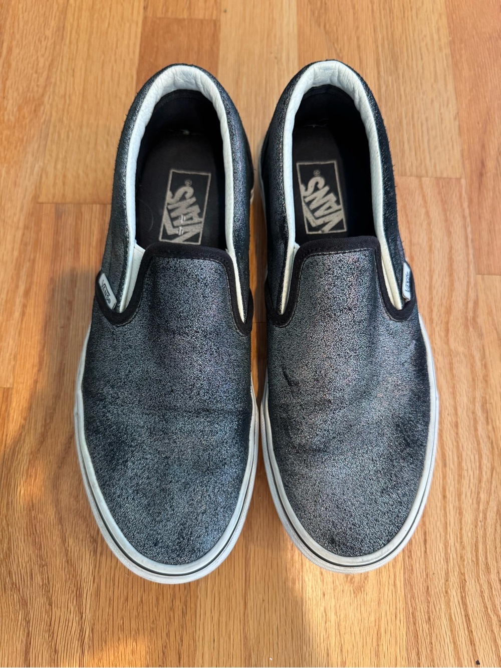 Vans Metallic Iridescent Black Slip-On Sneakers for Women